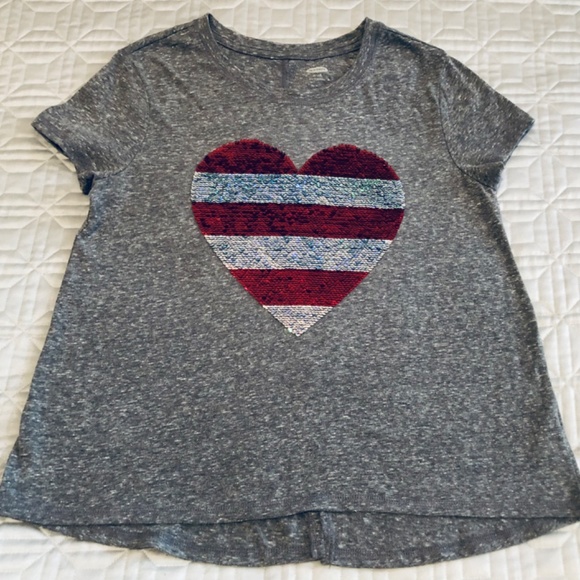 Heart to Blue Smiley Face Sequin Tee fits like Ladies Small - Picture 5 of 7